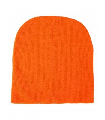 NuFazes Unisex 8" Beanie 100% Acrylic - Multiple Colors - Orange - CH188KNMQGH