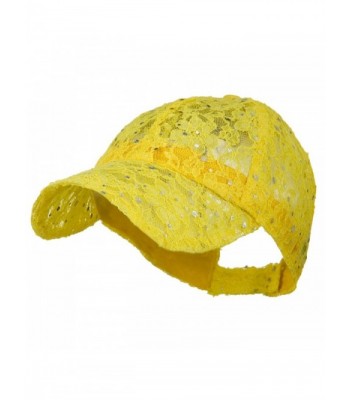 Lace Sequin Glitter Cap - Yellow W41S52F - CD110A3TS15
