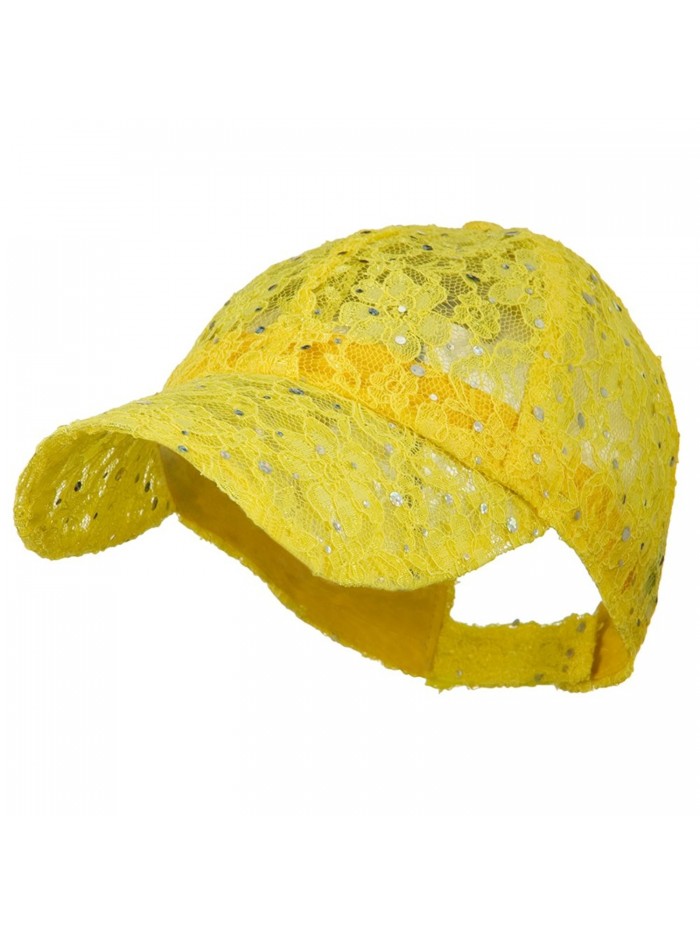 Lace Sequin Glitter Cap - Yellow W41S52F - CD110A3TS15