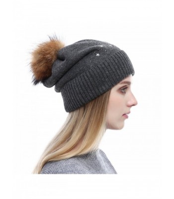 Vemolla Womens Beanie Knitted Raccoon