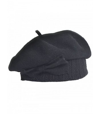 Women Wool Beret Knit Black in Women's Berets