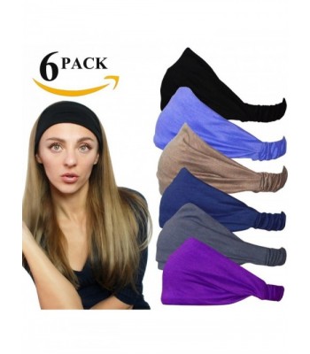 Stretchy Athletic Headbands Headband Exercise - set 1( 6 count) - CH11S1CQZLT