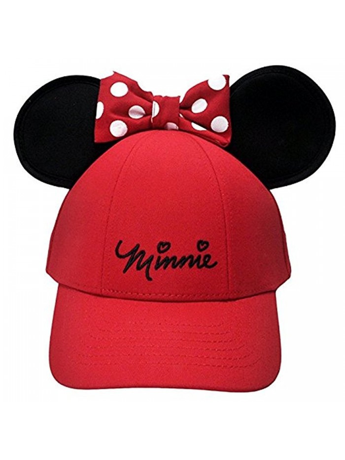 Disney Womens Minnie Mouse Cap With Bow & Ears Red - Red - CW182GCK7I8