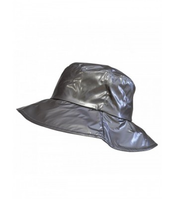 TOUTACOO Wide-Brimmed Vinyl Rain Hat - Grey - CQ11UYFK3VT