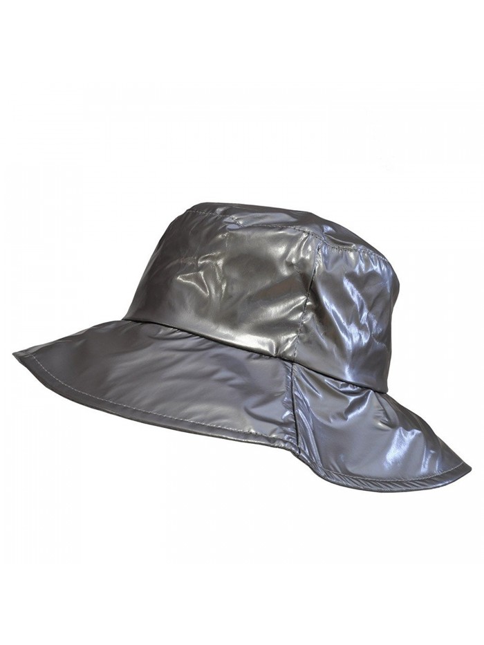 TOUTACOO Wide-Brimmed Vinyl Rain Hat - Grey - CQ11UYFK3VT