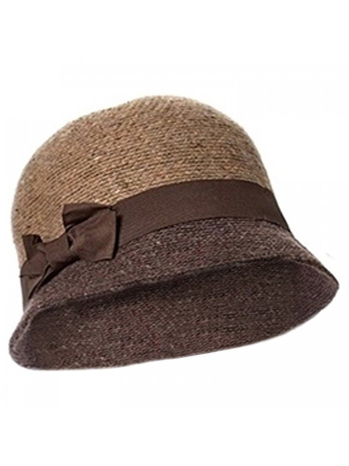 Winter Cloche Hat for Women Camel Cloche Hat 100% Wool Twenties Style Bell Cloche - CX12N797ZDH