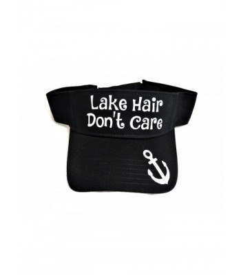 Glitter Lake Hair Don't Care Anchor Cotton Visor Fashion - White Glitter on Black Visor - CY182ON24CC