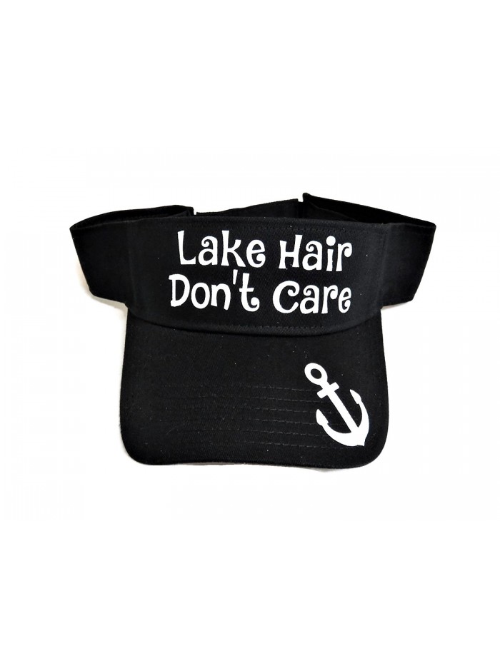 Glitter Lake Hair Don't Care Anchor Cotton Visor Fashion - White Glitter on Black Visor - CY182ON24CC