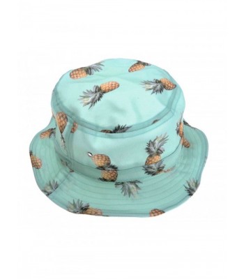 ZLYC Unisex Lovely Cute Funky Passion Fruit Print Fisherman Bucket Hat Outdoor Cap - Pineapple - Blue - CO11XKDR47X