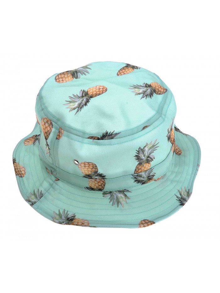 ZLYC Unisex Lovely Cute Funky Passion Fruit Print Fisherman Bucket Hat Outdoor Cap - Pineapple - Blue - CO11XKDR47X