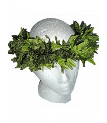 HAWAIIAN HEAD LEI HAKU - GREEN LEATHER FERN LEAVES - C4114SENKGR