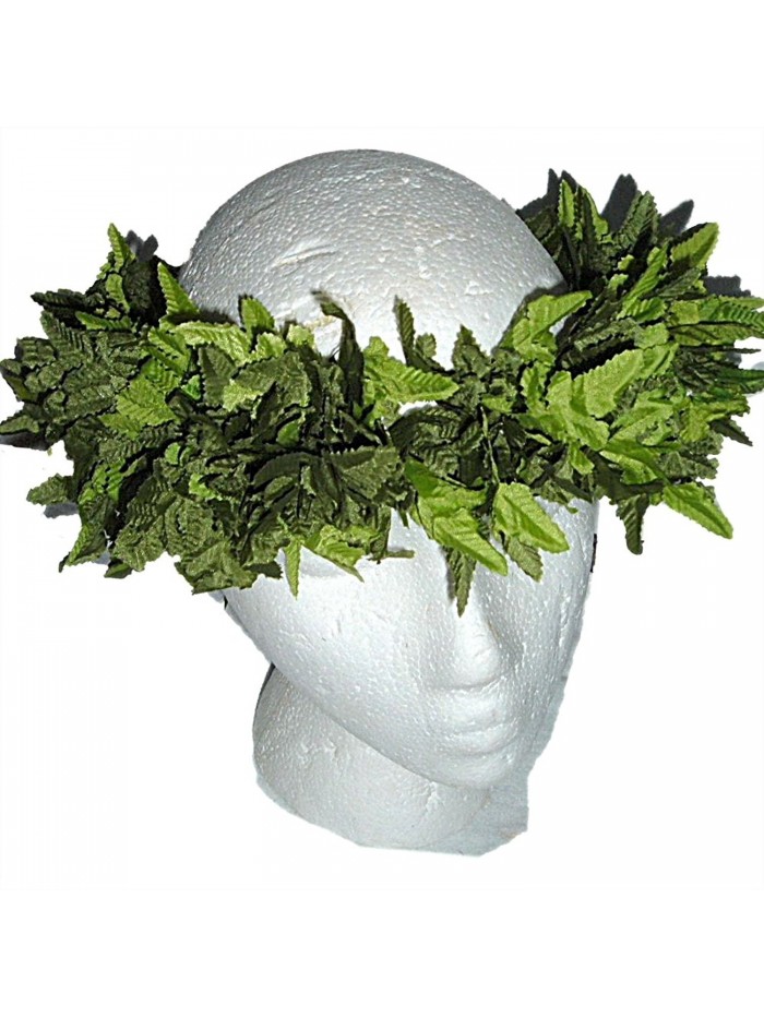 HAWAIIAN HEAD LEI HAKU - GREEN LEATHER FERN LEAVES - C4114SENKGR