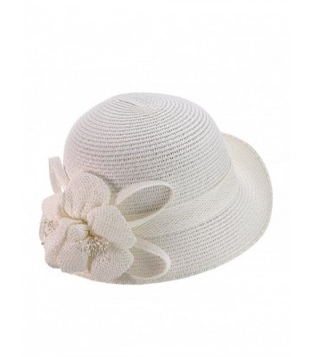 NYFASHION101 Cloche Bucket Flower Ribbon