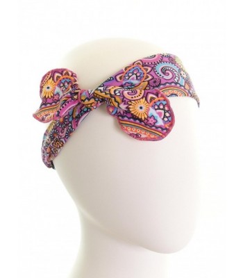 ice cream Removable BOW Training Headband: No slip - No sweat- Paisley Pink - Paisley - C812MAKWAFL