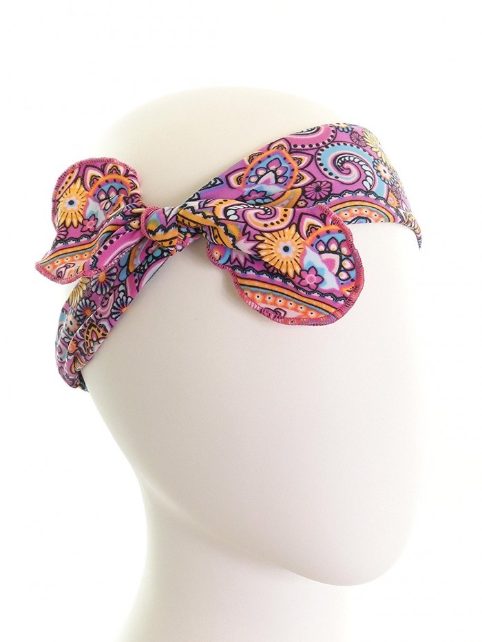 ice cream Removable BOW Training Headband: No slip - No sweat- Paisley Pink - Paisley - C812MAKWAFL