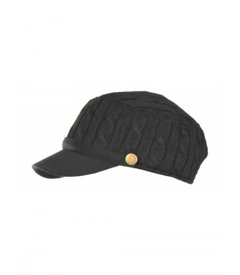 Black Cable Newsboy Cadet Visor in Women's Newsboy Caps