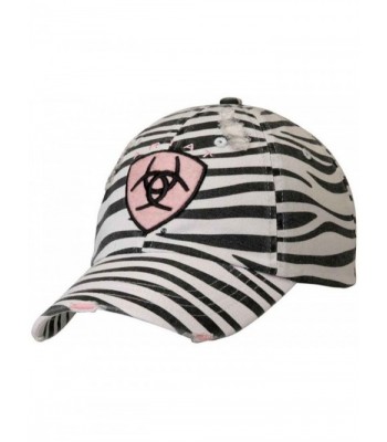 Ariat Accessories Women's Distressed Logo Baseball Cap - Zebra - CW11IIVF8HP