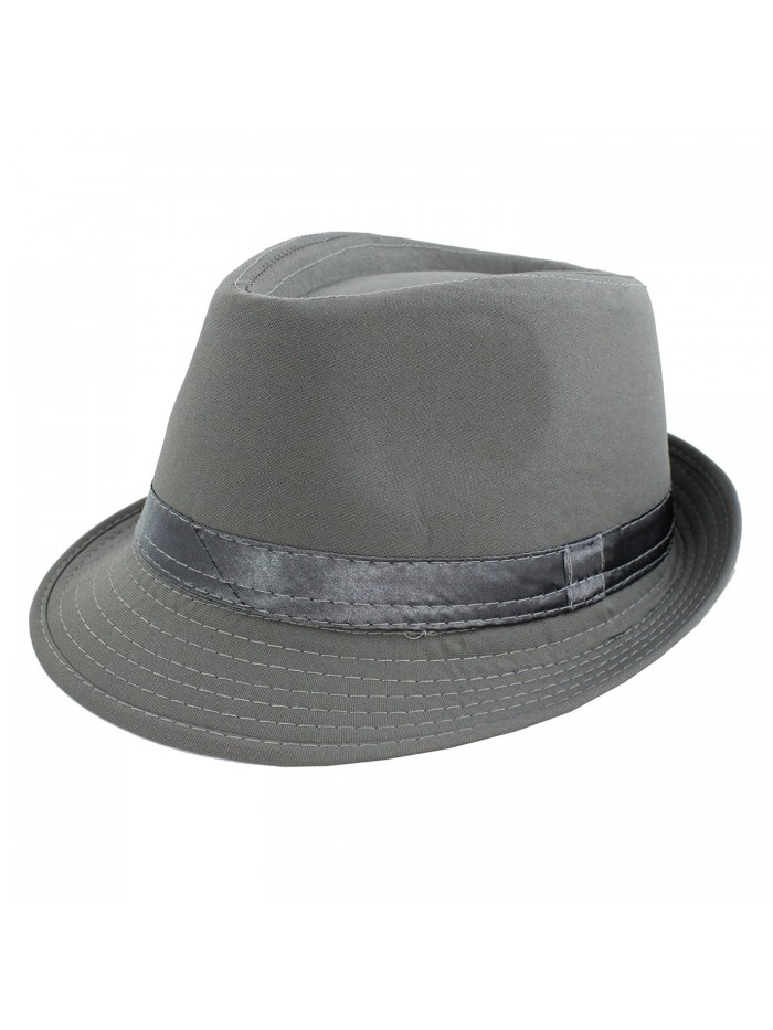 Faddism Dressy Fashion Fedora Year Long Straw Hats - Hat020-gy - C71884CDUD9