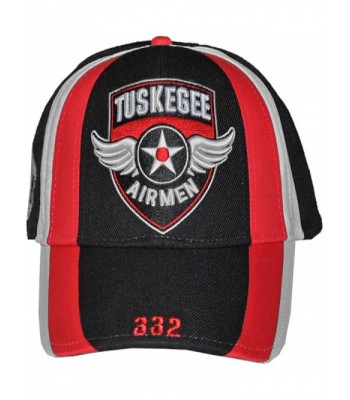 TUSKEGEE AIRMEN RED TAILS HAT 332ND AIR FORCE BLACK HISTORY CAP - TUSKEGEE Wings Red Blk Wht - CA129SHLVTV