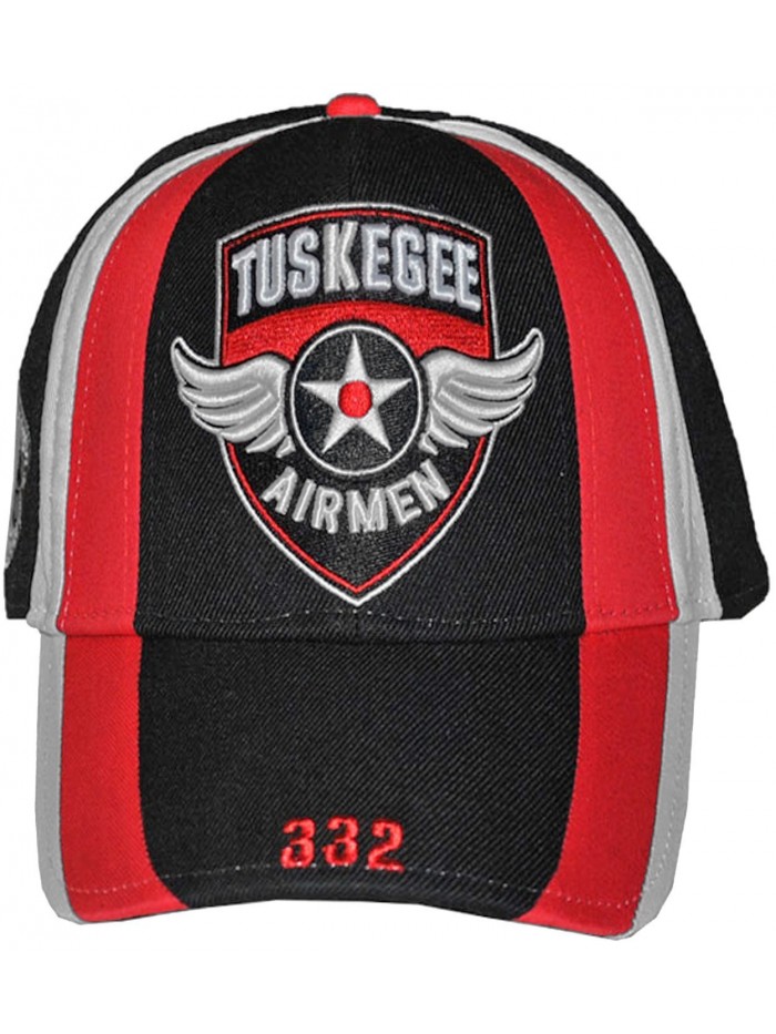 TUSKEGEE AIRMEN RED TAILS HAT 332ND AIR FORCE BLACK HISTORY CAP - TUSKEGEE Wings Red Blk Wht - CA129SHLVTV