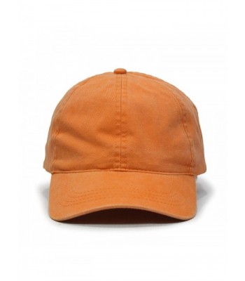 Vintage Year Ponytail Open Back Washed/Brushed Cotton Adjustable Baseball Sports Cap - Orange - CT12N8QZEH2