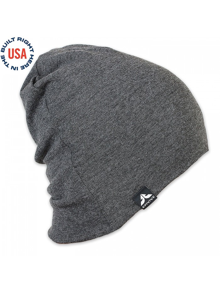 Epivive Men & Women Slouchy Knit Beanie Hat Made in the USA - Dark Grey - CU12MZYW8IL