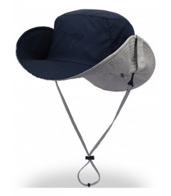 Windproof Fishing Hats UPF 50+ Wide Brim Sun Protection Hat Outdoor Mesh Fishing Hat 56-61cm - Navy Blue A - CM185HS9QTN