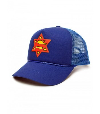 Super Jew Star Of David Funny Unisex-Adult One Size Trucker Hat Cap Royal - CG12J5BM3YH