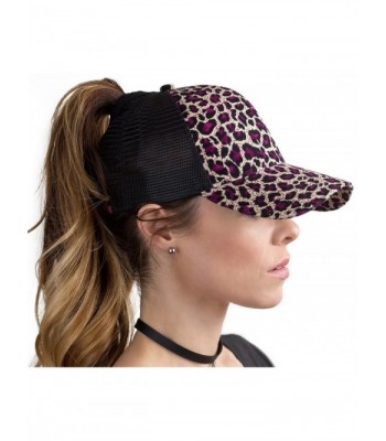 BOEKWEG The Original Fashionable Ponytail Hat. (Purple Leopard/Cream) - C912NRV2X5D