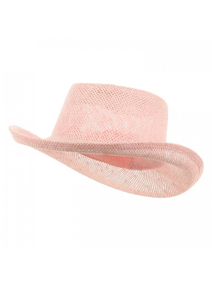 New Gambler Straw Hats - Pink - CB111GHZYFJ