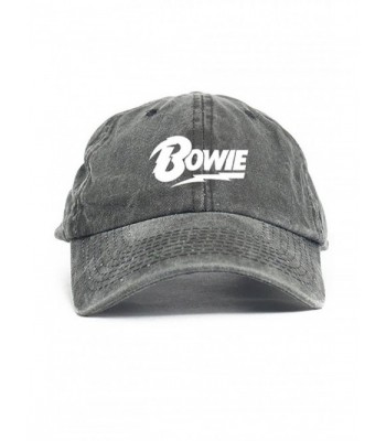 David Bowie Unstructured Dad Hat Baseball Cap - Black Denim - CD12O2TXTAP