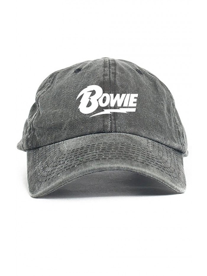 David Bowie Unstructured Dad Hat Baseball Cap - Black Denim - CD12O2TXTAP