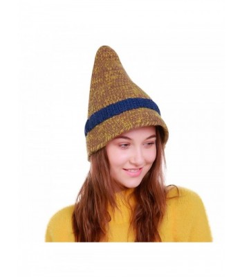 Permen Perman Women Knit Witch Hats Winter Warm Soft Beanie Caps - Yellow - CD188HN5STY