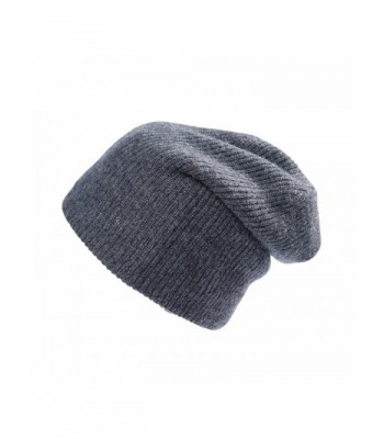 RIONA Women&lsquos 100% Australian Merino Wool Knit Beanie Hat Warm Skull Caps Headwear - Dark Grey - CE1869CTLO3