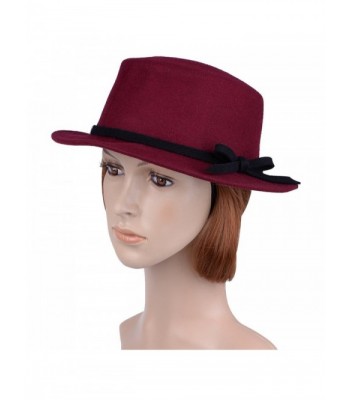 VBIGER Wool Flat Brim Fedora