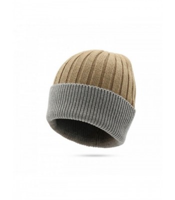 CATOP Lightweight Thinsulate Insulated Cuffed Winter Hat Soft Warm Slouchy Winter Watch Cap Ski Hat - Camel - C7188UT36N4