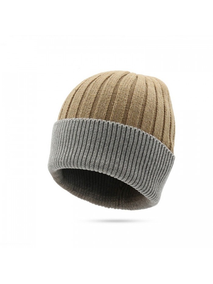 CATOP Lightweight Thinsulate Insulated Cuffed Winter Hat Soft Warm Slouchy Winter Watch Cap Ski Hat - Camel - C7188UT36N4