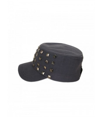 Adjustable Cotton Military Studded Charcoal