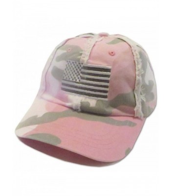 Womens American Flag Cap Pink Camo - CI120KV3MRD
