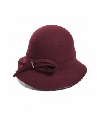 Womens Cloche Winter Black Burgundy