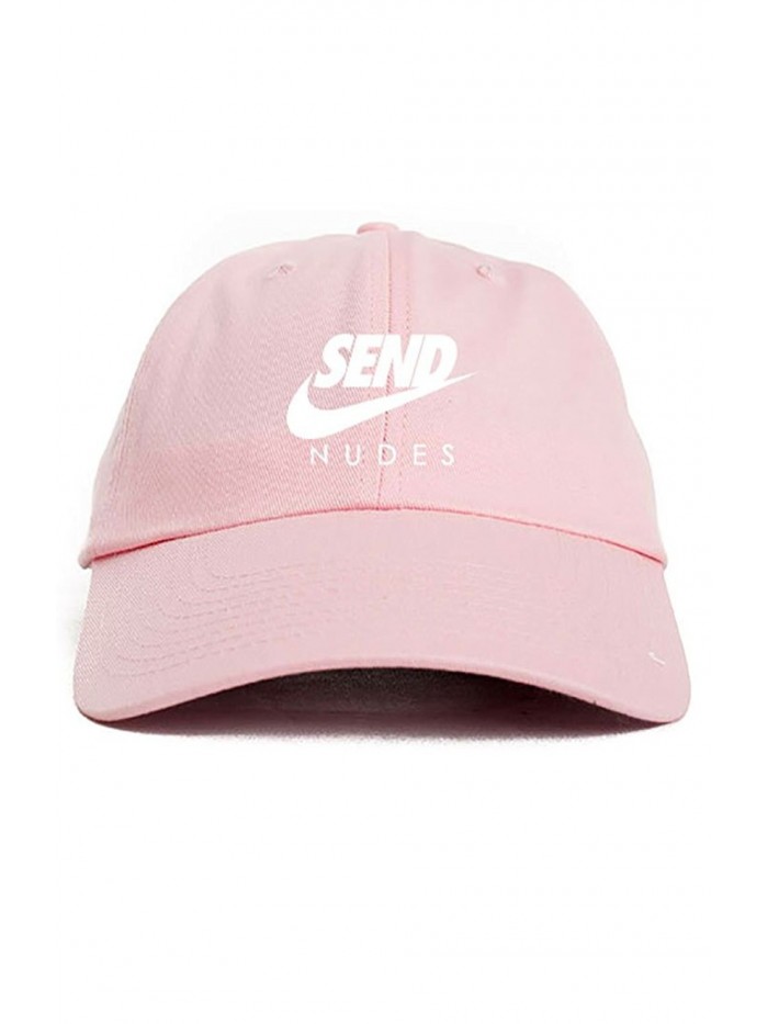 Send Nudes Unstructured Baseball Dad Hat Cap - Pink - C412O7H0MPN