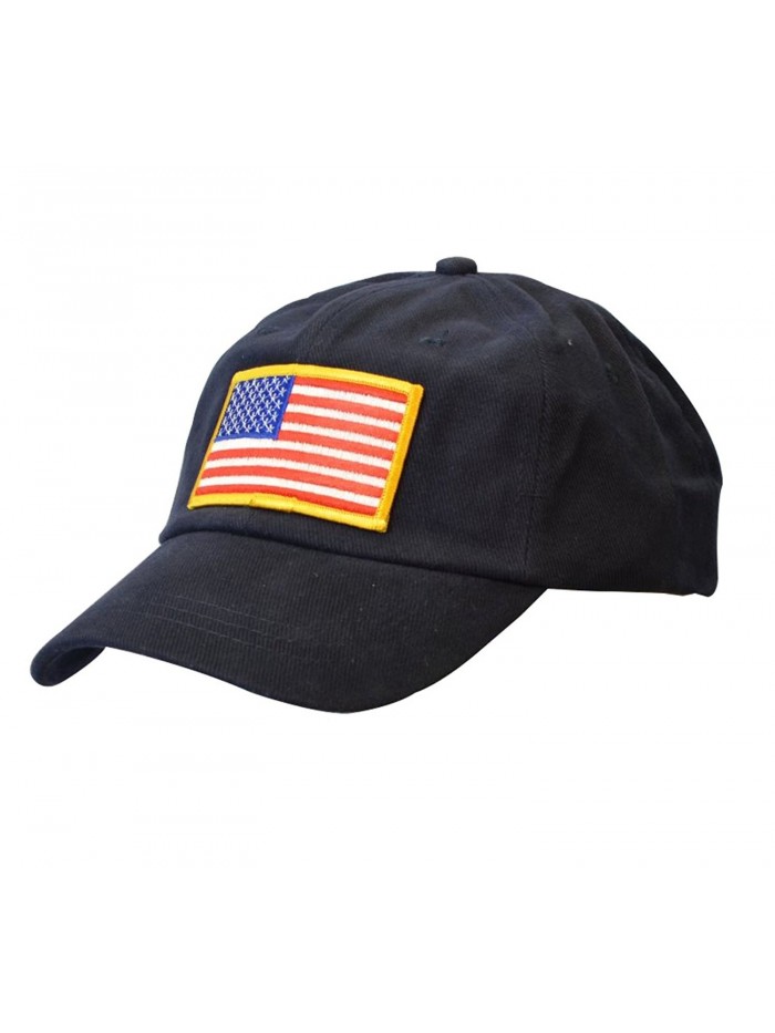 KC Caps USA Flag Embroidered Baseball Cap Cotton American Flag Patch Cap - Navy Blue - CX12C8EFHJB