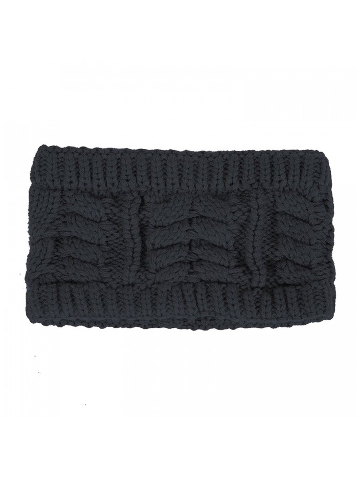 Flying Rabbit Women's Twist Flower Knit Headband Ear Warmer Head Wrap - Black - C6188OZGW8E