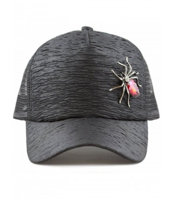 THE HAT DEPOT Sequins Glitter Ornament Mesh Trucker Cap Snapback Hat - Spider-black - CV182M77MK4