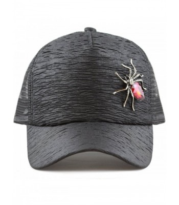 THE HAT DEPOT Sequins Glitter Ornament Mesh Trucker Cap Snapback Hat - Spider-black - CV182M77MK4