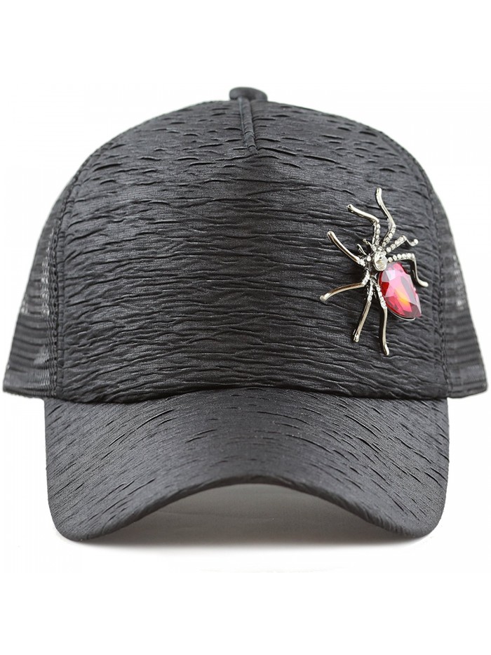 THE HAT DEPOT Sequins Glitter Ornament Mesh Trucker Cap Snapback Hat - Spider-black - CV182M77MK4