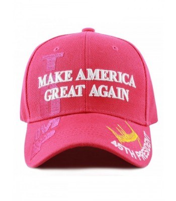 The Hat Depot Exclusive 45th President Trump "Make America Great Again" 3D Cap - Hot Pink - CZ17YQ7CA44