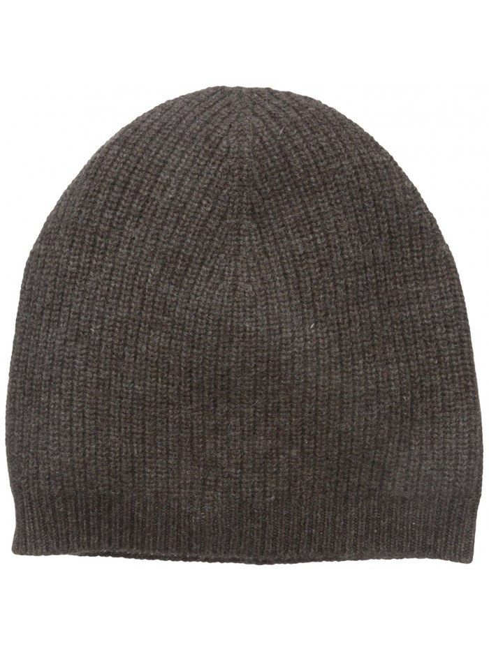 bela.nyc Women's Cashmere Ribbed Beanie - Chocolate Heather - CX11WZYPWD1