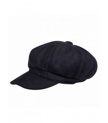 VBIGER newsboy Hat Beret Hat Fedora Wool Blend Cap Collection Hats Cabbie Visor Cap For Men Women - Black - CD125LOGLMR