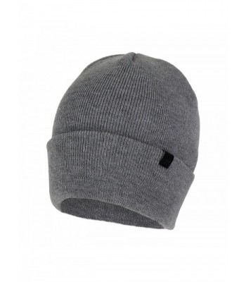 David & Young Classic Ribbed Knit Beanie Hat With Stretch Cuff- Converts To Winter Slouch Skully - Heather Gray - CQ186IOEMRO